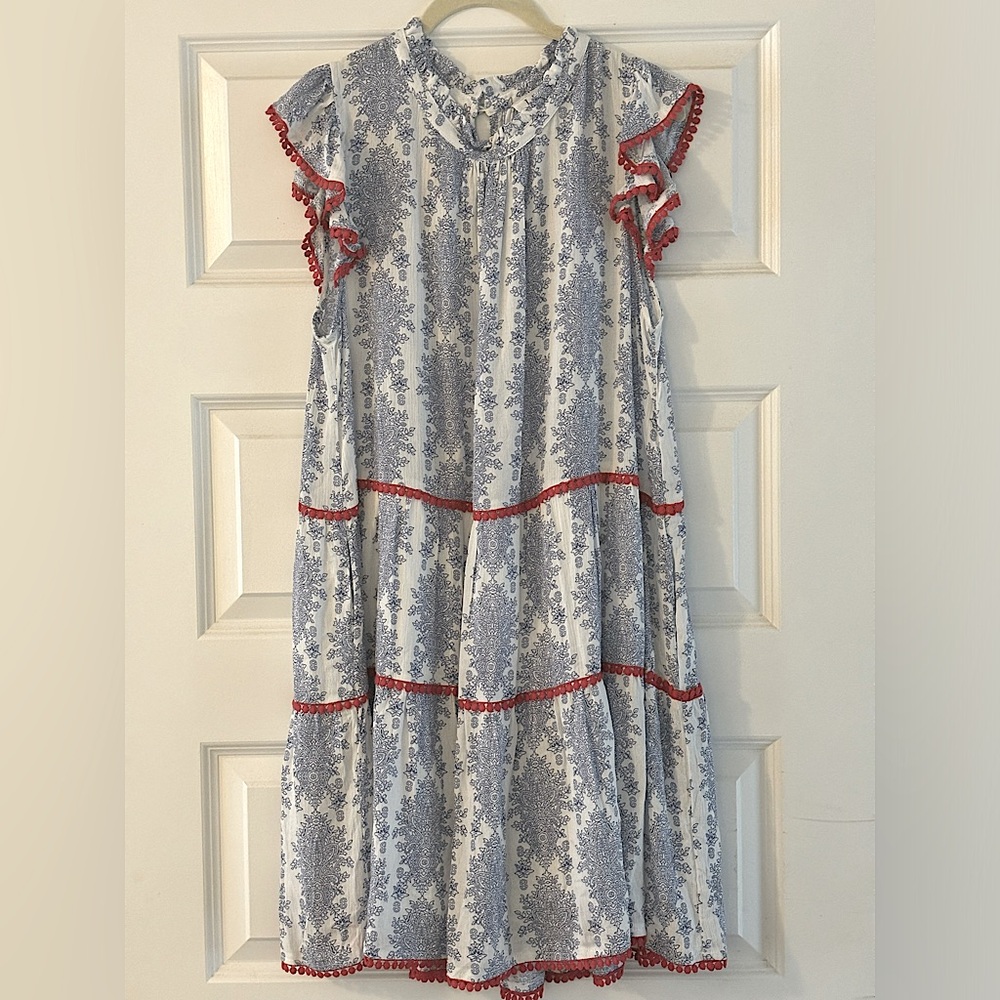 THML Ruffle Short Sleeve Midi Sundress XL
